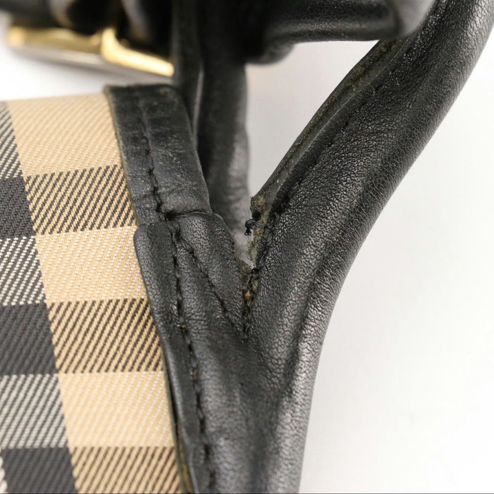Burberry Tan and Black Messenger Bag with Iconic Check Pattern - Picture 9 of 9